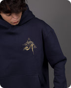 REVER – Oversized Hoodie – Navy ANUBIS Print – Premium soft fabric, relaxed fit for ultimate comfort and effortless street style.