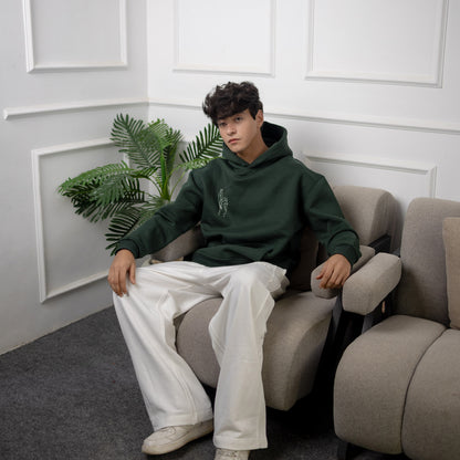 REVER – Oversized Hoodie – Dark Green [GOJO ART] Print - Premium soft fabric, relaxed fit for ultimate comfort and effortless street style.