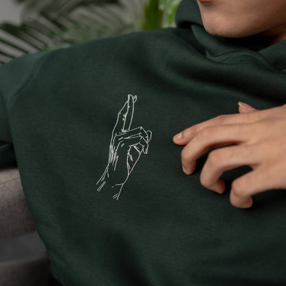 REVER – Oversized Hoodie – Dark Green [GOJO ART] Print - Premium soft fabric, relaxed fit for ultimate comfort and effortless street style.