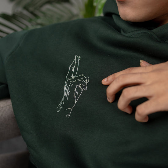 REVER – Oversized Hoodie – Dark Green [GOJO ART] Print - Premium soft fabric, relaxed fit for ultimate comfort and effortless street style.