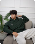 REVER – Oversized Hoodie – Dark Green [GOJO ART] Print - Premium soft fabric, relaxed fit for ultimate comfort and effortless street style.