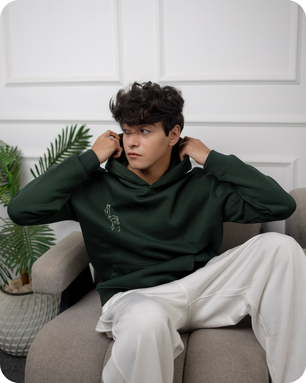 REVER – Oversized Hoodie – Dark Green [GOJO ART] Print - Premium soft fabric, relaxed fit for ultimate comfort and effortless street style.