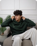 REVER – Oversized Hoodie – Dark Green [GOJO ART] Print - Premium soft fabric, relaxed fit for ultimate comfort and effortless street style.