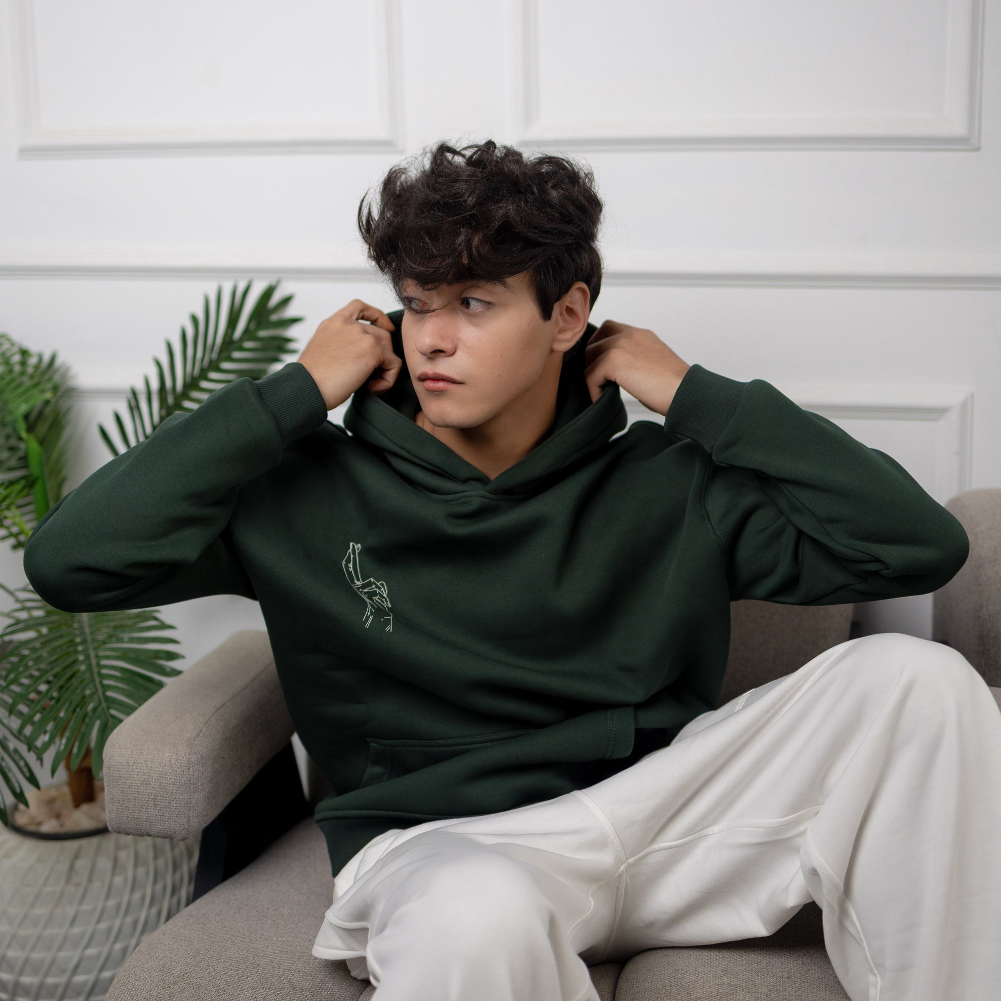 REVER – Oversized Hoodie – Dark Green [GOJO ART] Print - Premium soft fabric, relaxed fit for ultimate comfort and effortless street style.