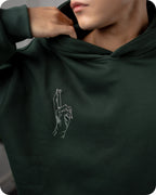 REVER – Oversized Hoodie – Dark Green [GOJO ART] Print - Premium soft fabric, relaxed fit for ultimate comfort and effortless street style.