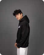 REVER – Oversized Hoodie – Black GOJO LIMITLESS Print – Premium soft fabric, relaxed fit for ultimate comfort and effortless street style.