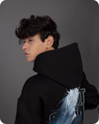 REVER – Oversized Hoodie – Black GOJO LIMITLESS Print – Premium soft fabric, relaxed fit for ultimate comfort and effortless street style.