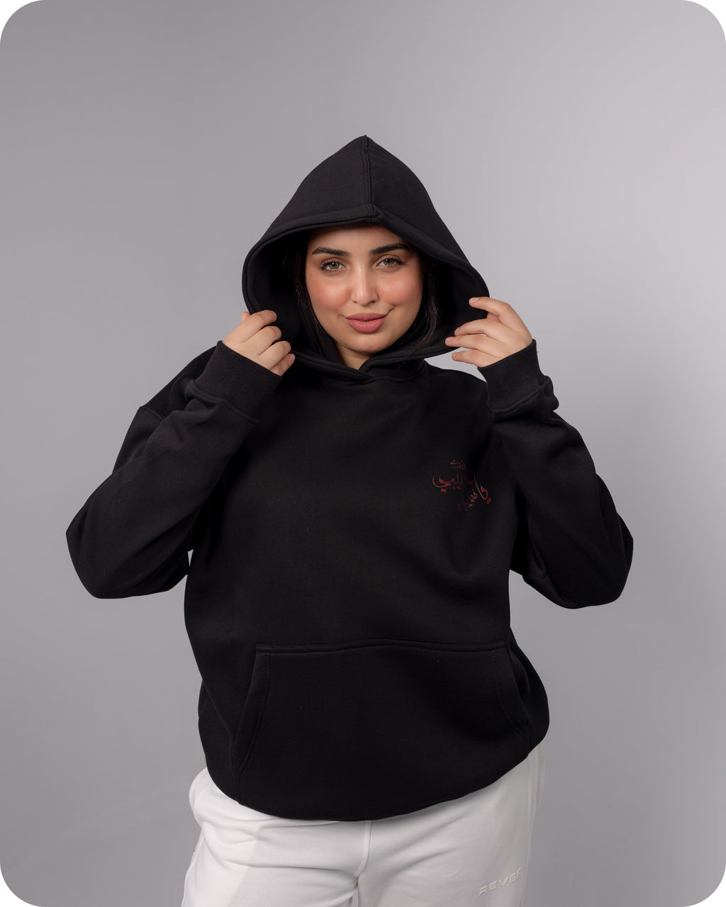 REVER – Oversized Hoodie – Black IN MY IMAGINATION Print – Premium soft fabric, relaxed fit for ultimate comfort and effortless street style.