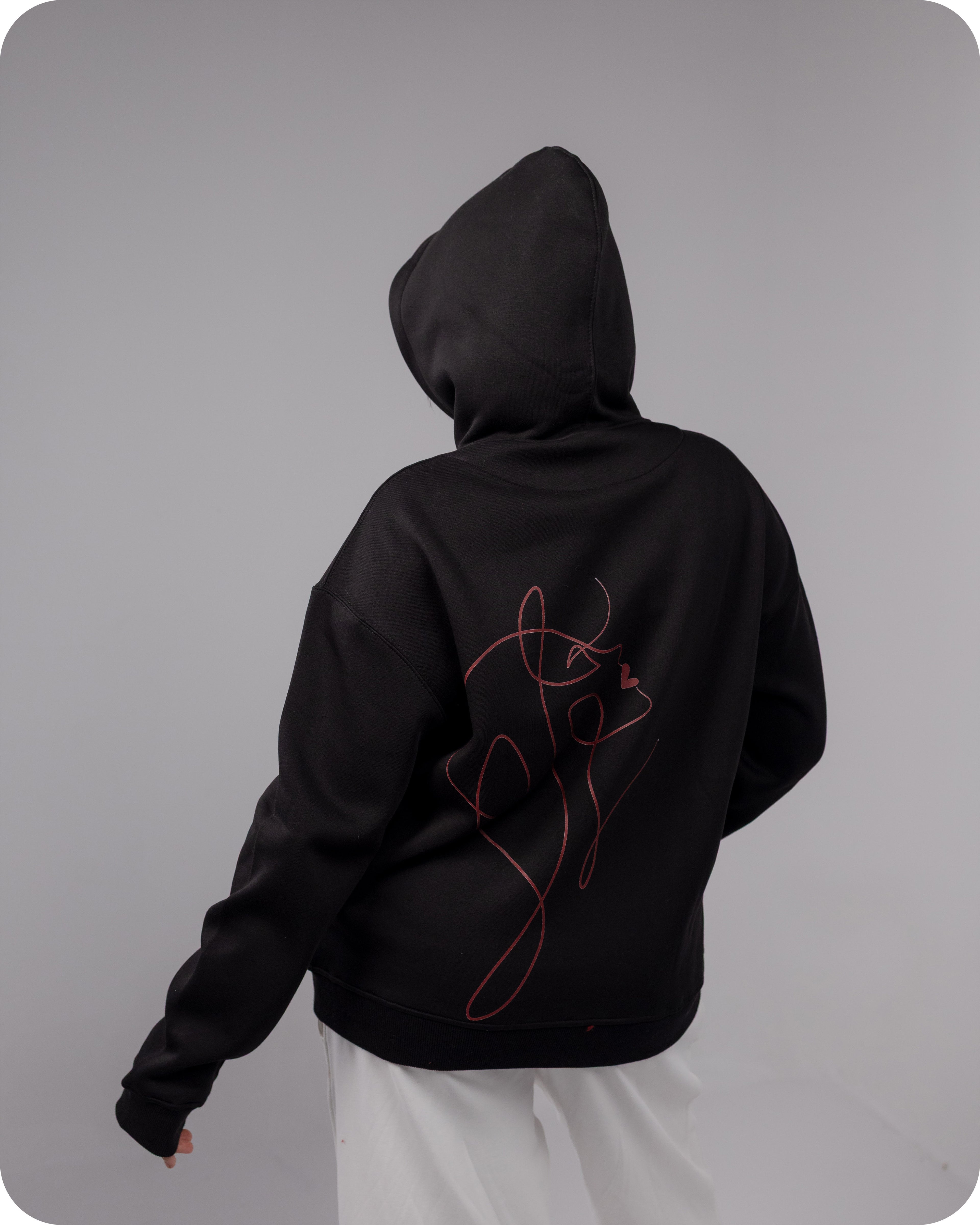 REVER – Oversized Hoodie – Black IN MY IMAGINATION Print – Premium soft fabric, relaxed fit for ultimate comfort and effortless street style.