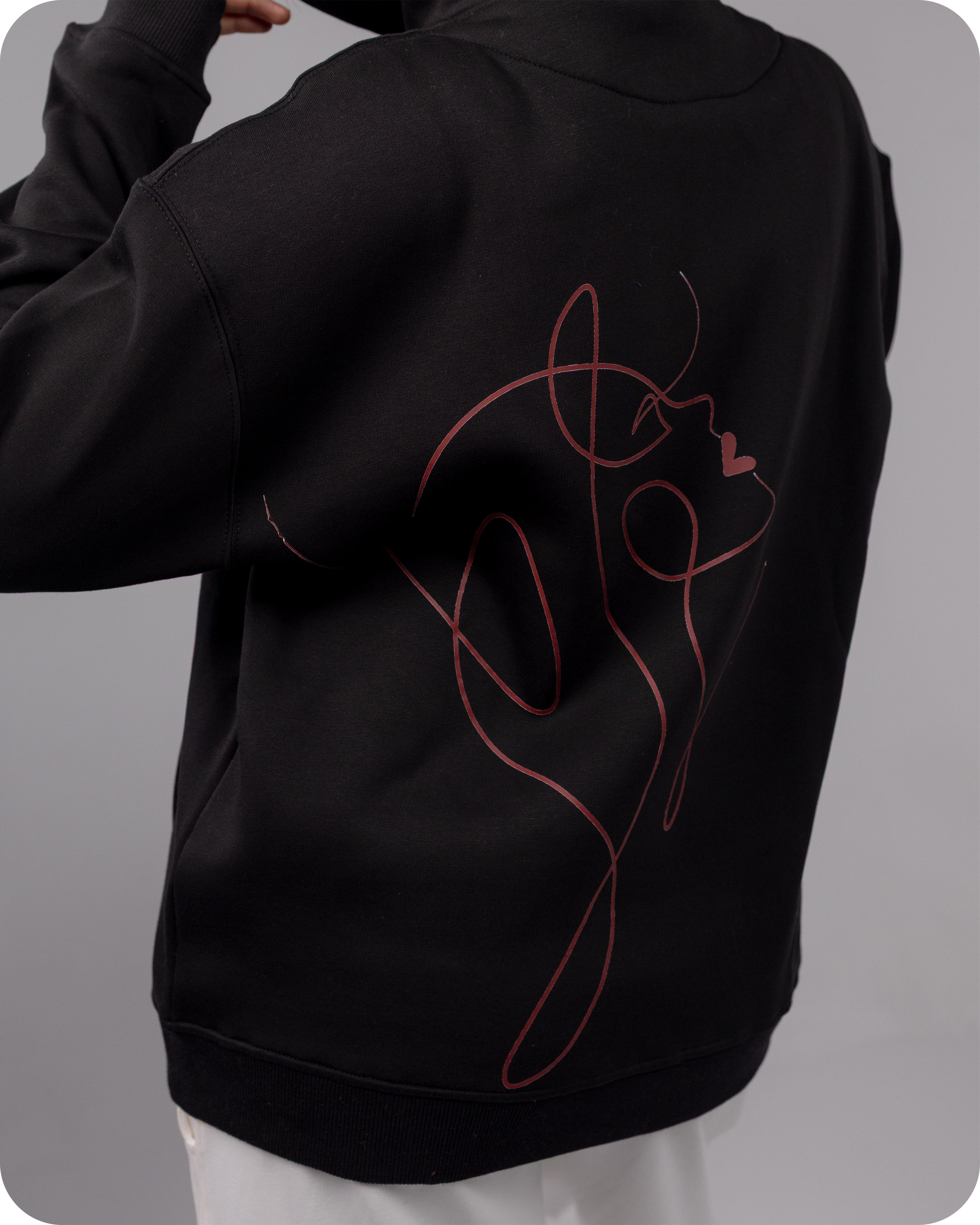 REVER – Oversized Hoodie – Black IN MY IMAGINATION Print – Premium soft fabric, relaxed fit for ultimate comfort and effortless street style.