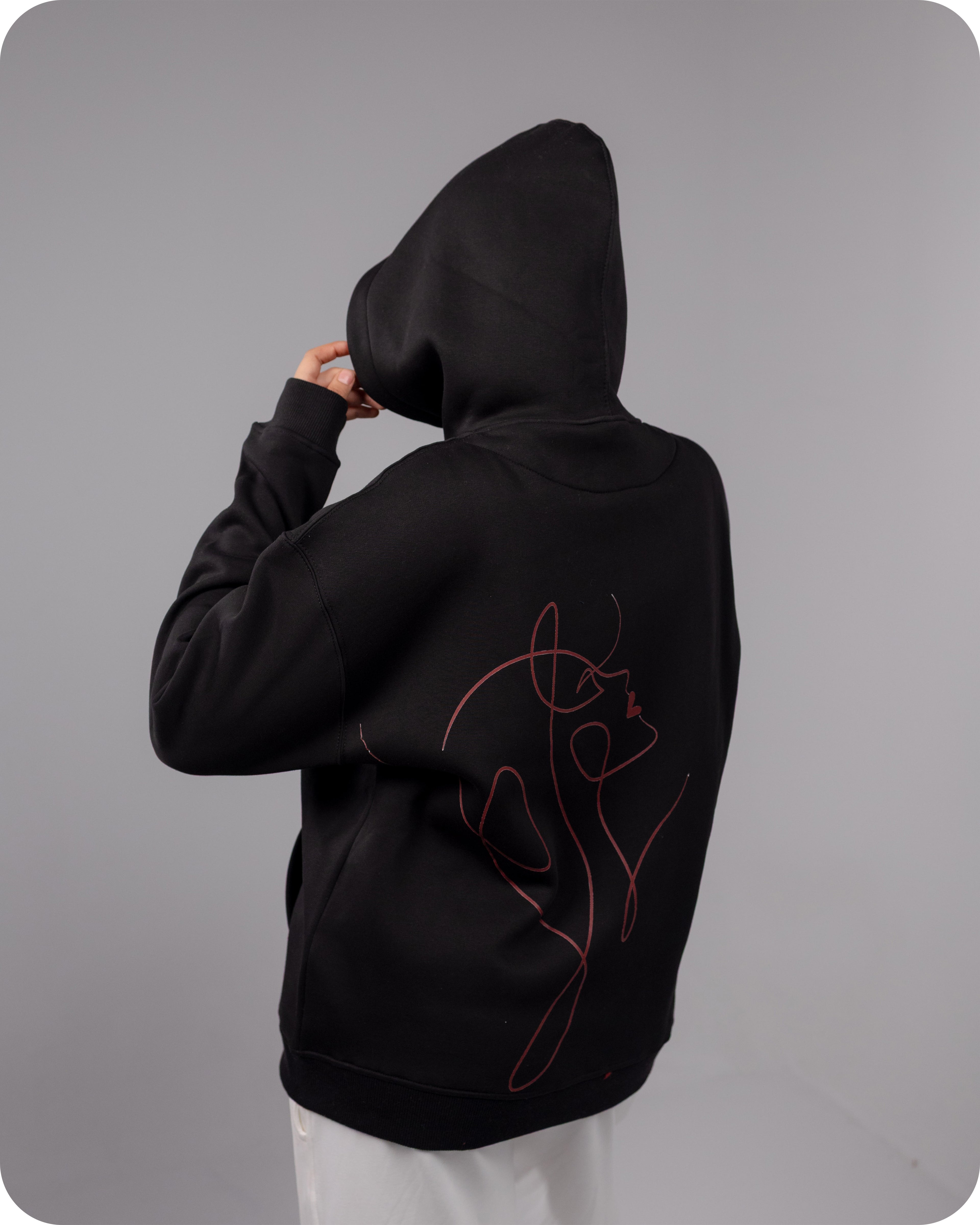 REVER – Oversized Hoodie – Black IN MY IMAGINATION Print – Premium soft fabric, relaxed fit for ultimate comfort and effortless street style.