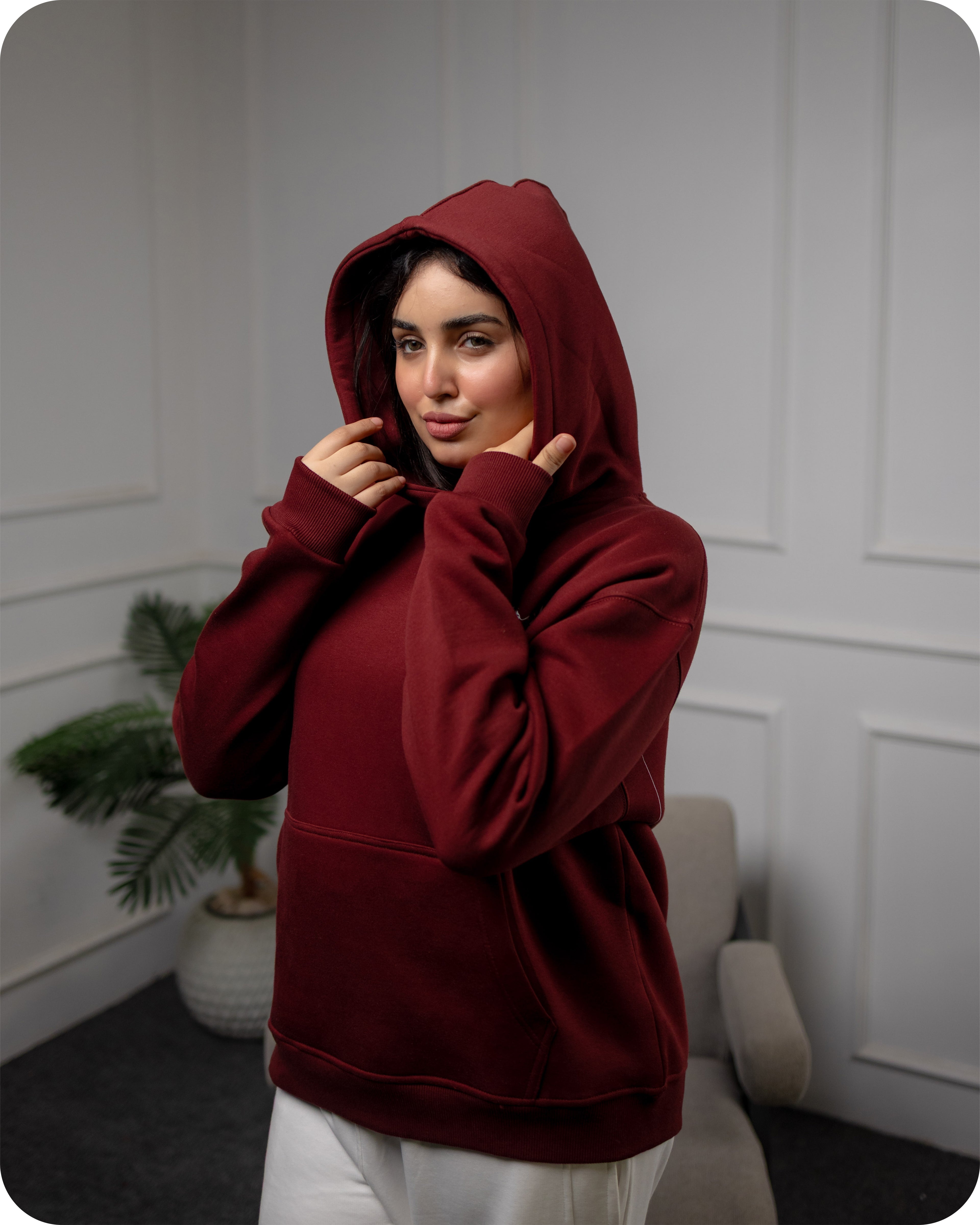 REVER – Oversized Hoodie – Burgundy IN MY IMAGINATION Print – Premium soft fabric, relaxed fit for ultimate comfort and effortless street style.