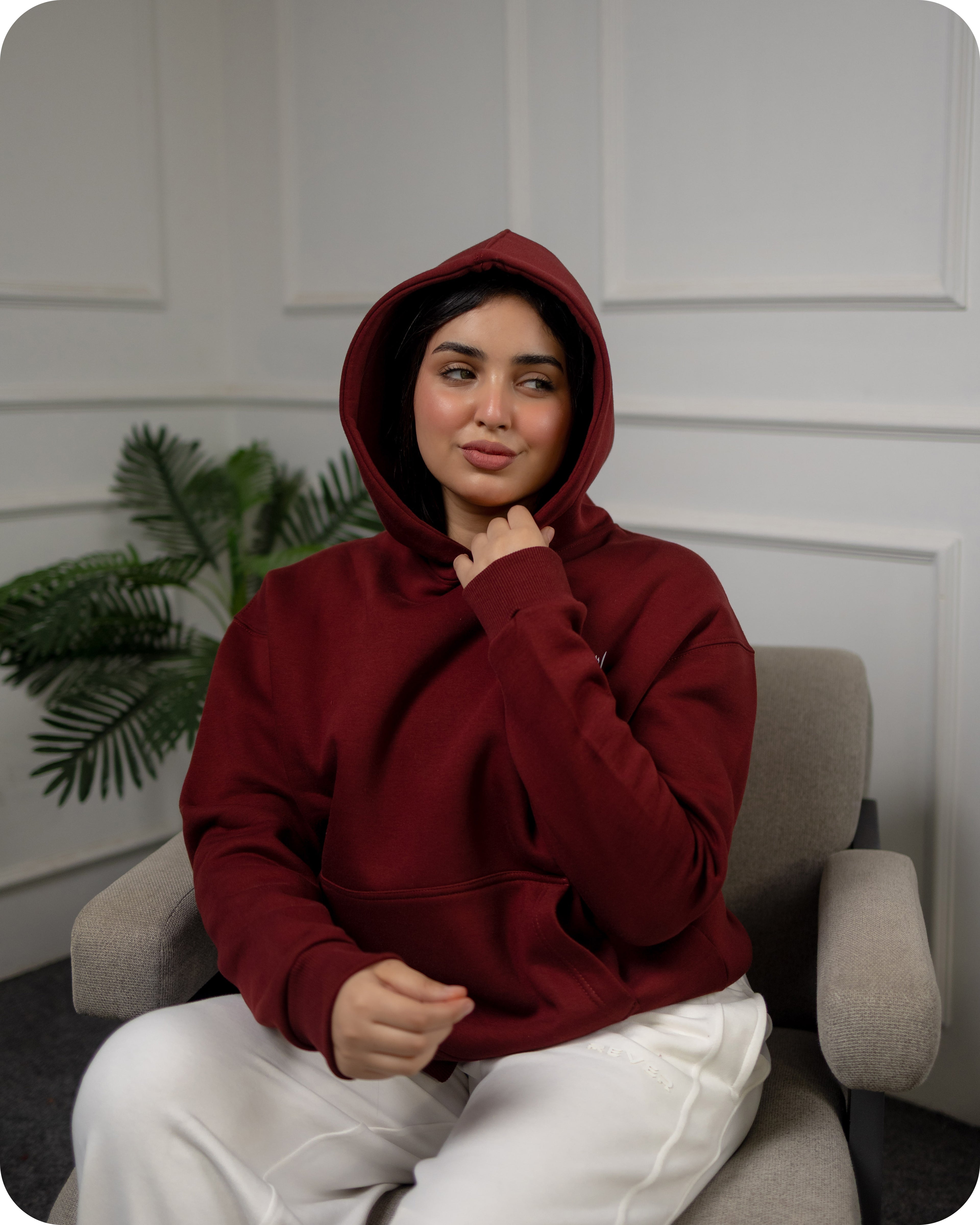 REVER – Oversized Hoodie – Burgundy IN MY IMAGINATION Print – Premium soft fabric, relaxed fit for ultimate comfort and effortless street style.