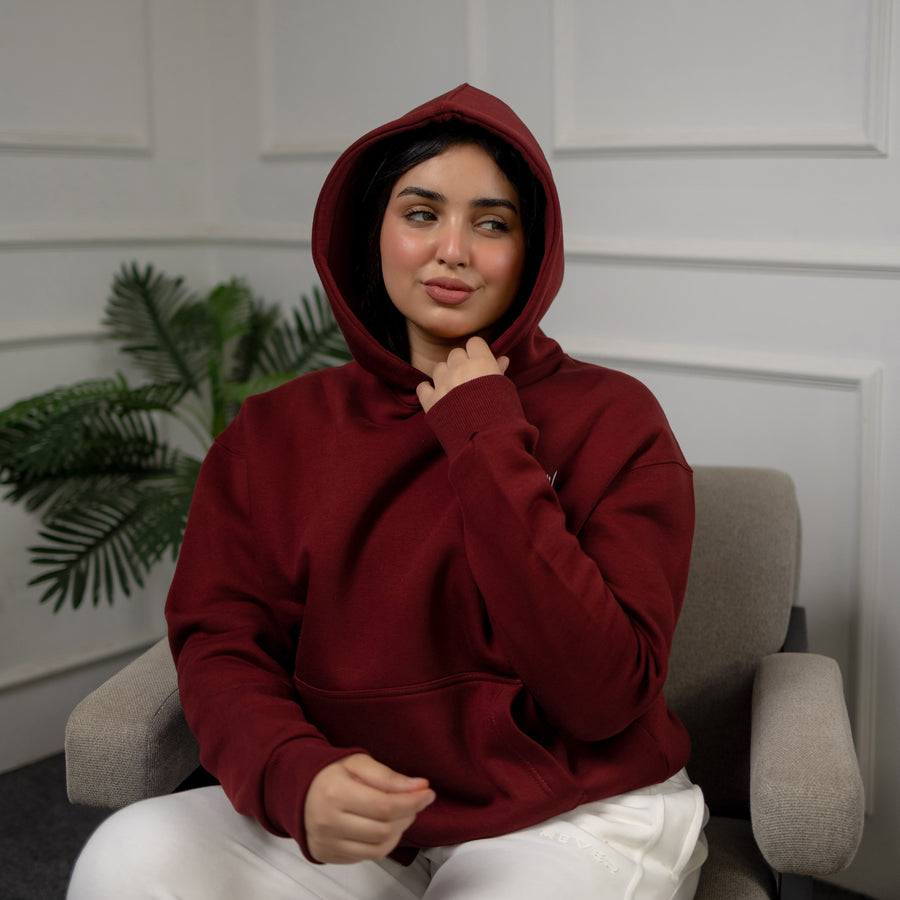 REVER – Oversized Hoodie – Burgundy IN MY IMAGINATION Print – Premium soft fabric, relaxed fit for ultimate comfort and effortless street style.