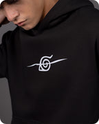 REVER – Oversized Hoodie – Black NARUTO Print – Premium soft fabric, relaxed fit for ultimate comfort and effortless street style.
