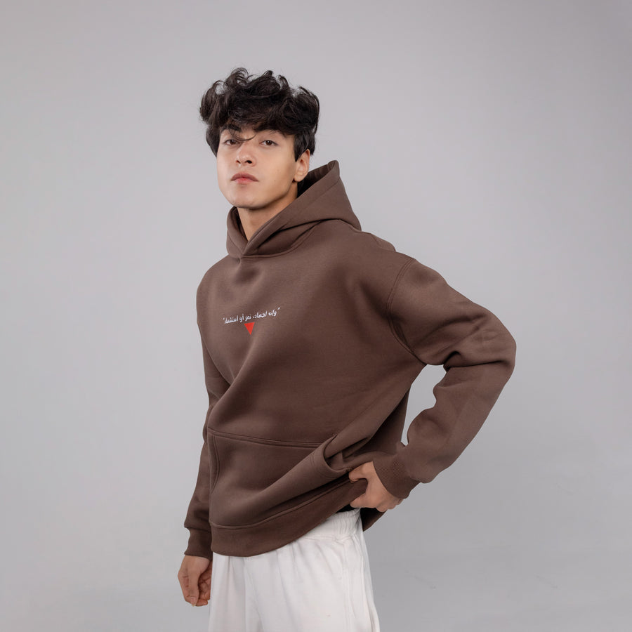 REVER – Oversized Hoodie – Brown PALESTINE Print – Premium soft fabric, relaxed fit for ultimate comfort and effortless street style.