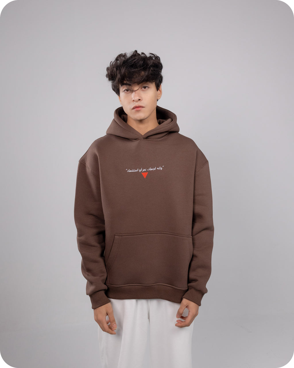 REVER – Oversized Hoodie – Brown PALESTINE Print – Premium soft fabric, relaxed fit for ultimate comfort and effortless street style.