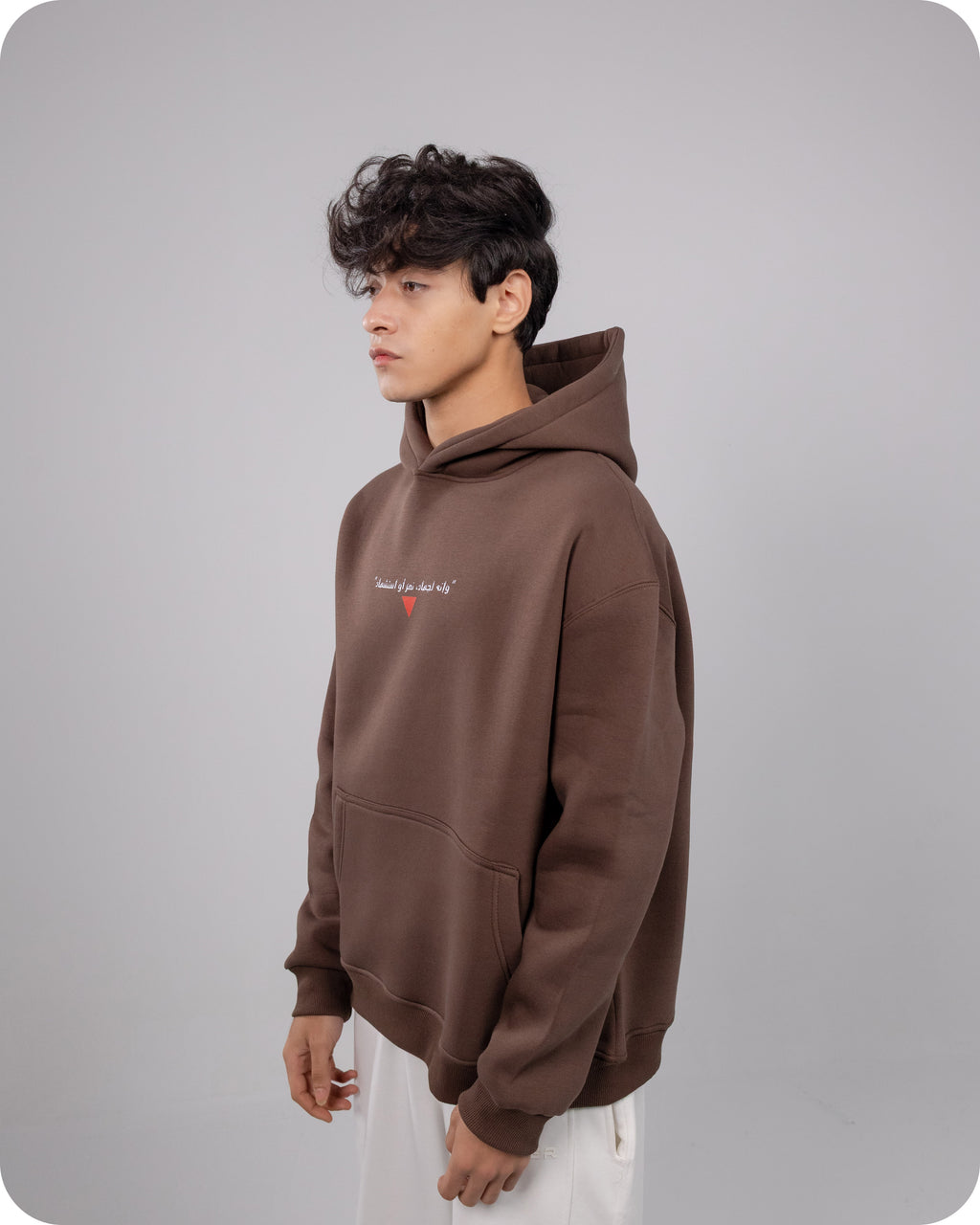 REVER – Oversized Hoodie – Brown PALESTINE Print – Premium soft fabric, relaxed fit for ultimate comfort and effortless street style.