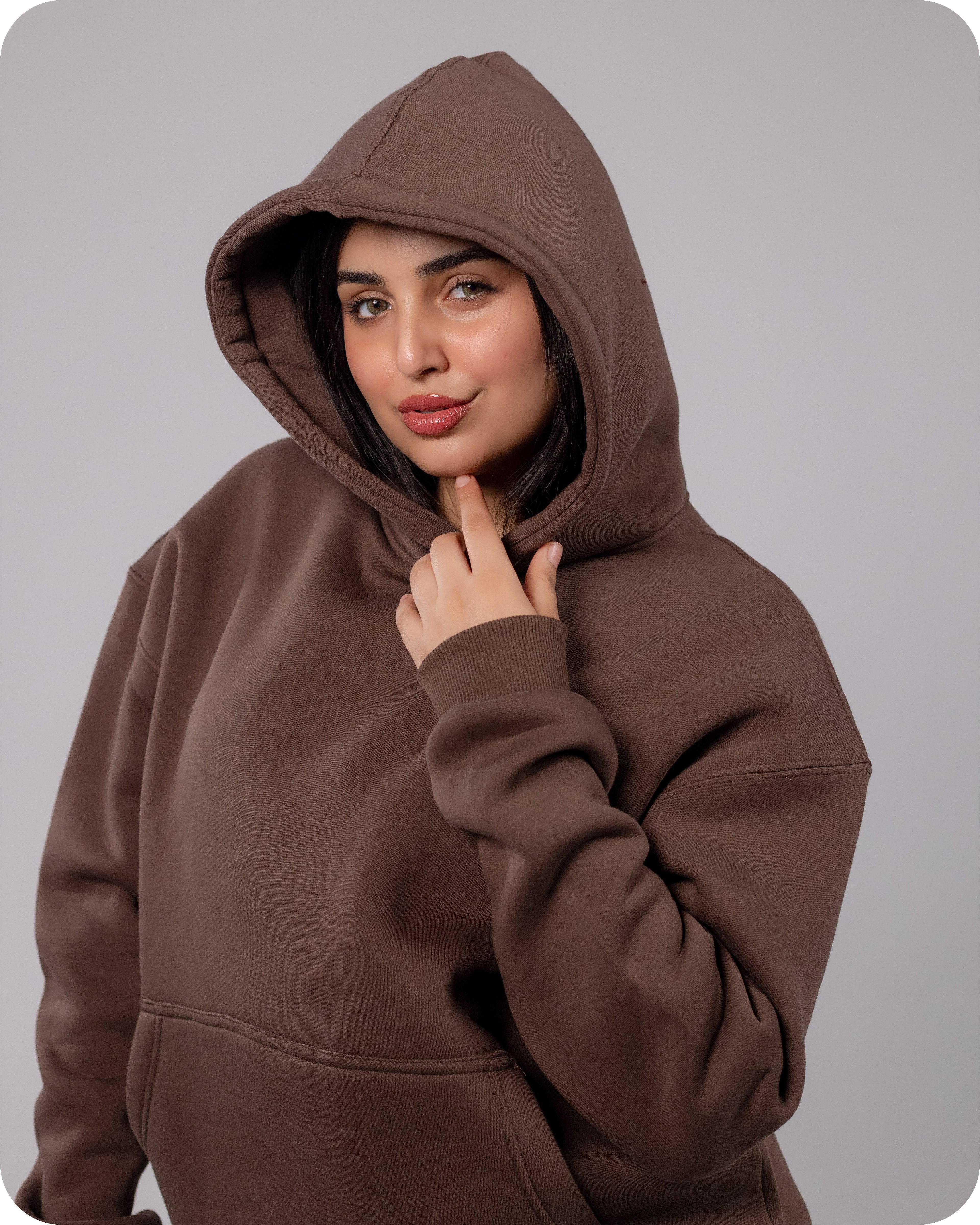 REVER – Oversized Hoodie – Brown PLAIN Hoodie Print – Premium soft fabric, relaxed fit for ultimate comfort and effortless street style.