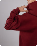 REVER – Oversized Hoodie – Burgundy PLAIN Hoodie Print – Premium soft fabric, relaxed fit for ultimate comfort and effortless street style.