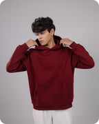 REVER – Oversized Hoodie – Burgundy PLAIN Hoodie Print – Premium soft fabric, relaxed fit for ultimate comfort and effortless street style.