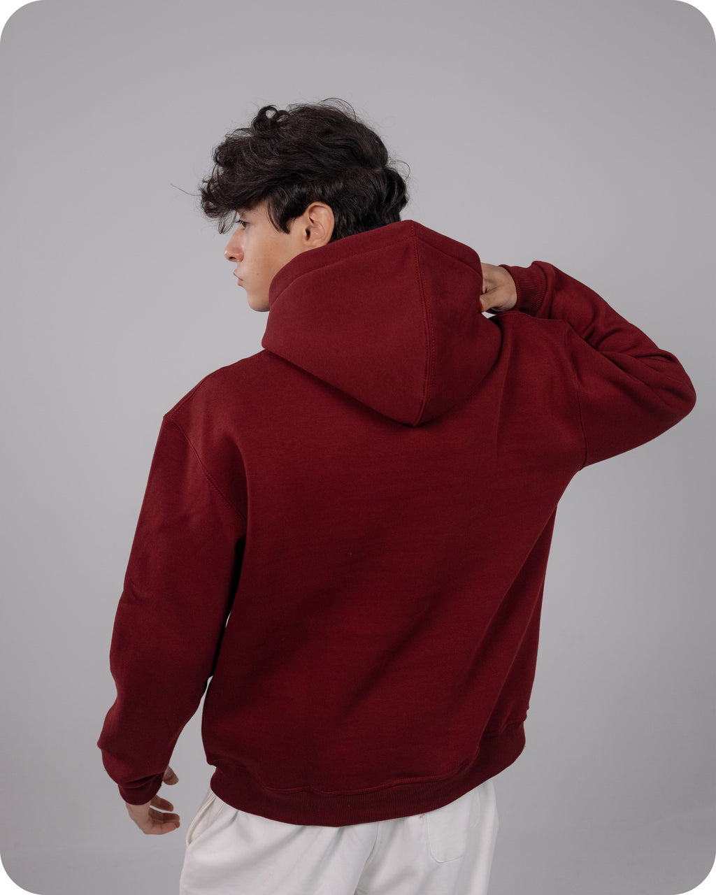 REVER – Oversized Hoodie – Burgundy PLAIN Hoodie Print – Premium soft fabric, relaxed fit for ultimate comfort and effortless street style.