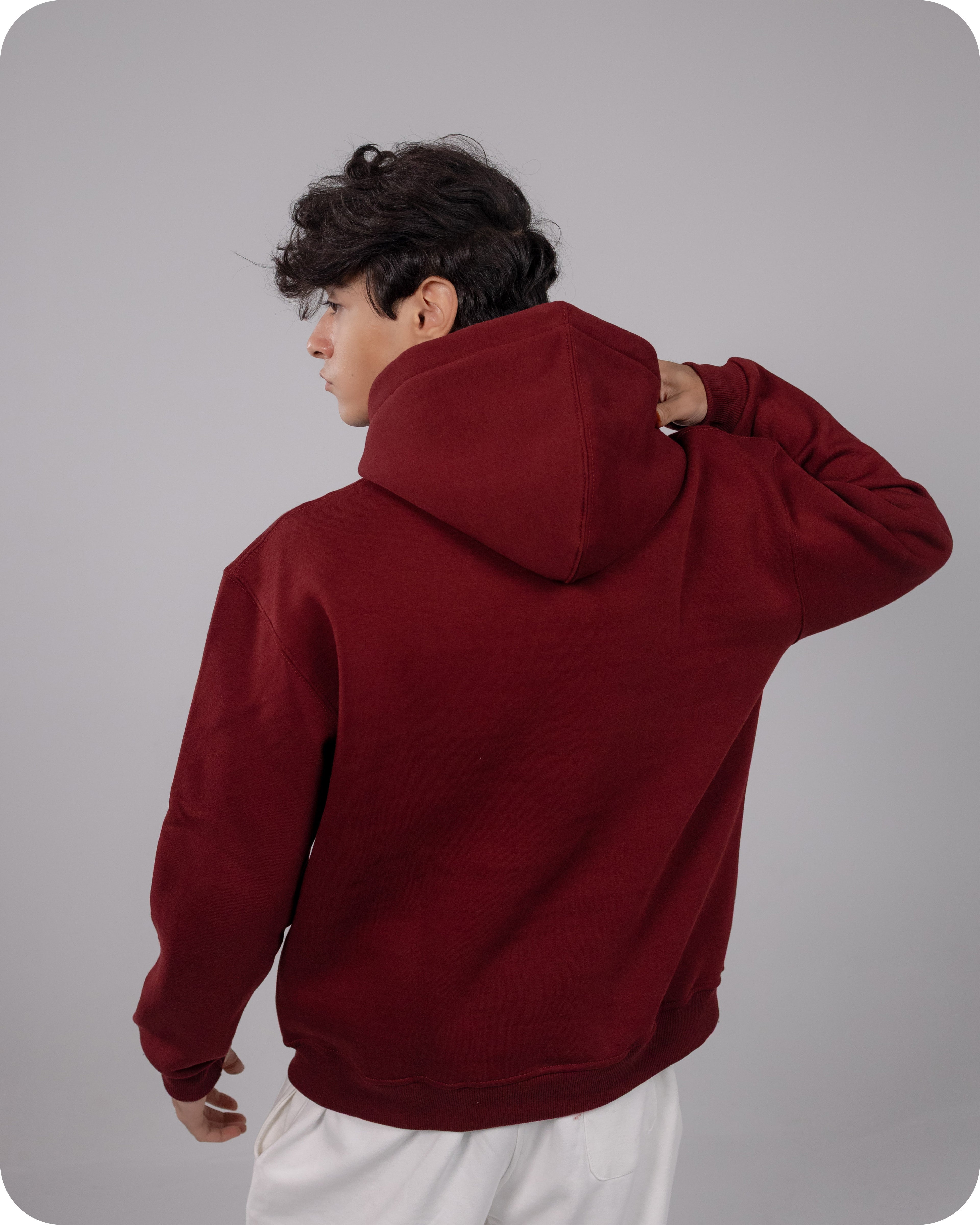 REVER – Oversized Hoodie – Burgundy PLAIN Hoodie Print – Premium soft fabric, relaxed fit for ultimate comfort and effortless street style.