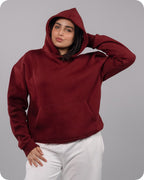 REVER – Oversized Hoodie – Burgundy PLAIN Hoodie Print – Premium soft fabric, relaxed fit for ultimate comfort and effortless street style.