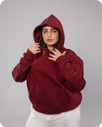 REVER – Oversized Hoodie – Burgundy PLAIN Hoodie Print – Premium soft fabric, relaxed fit for ultimate comfort and effortless street style.