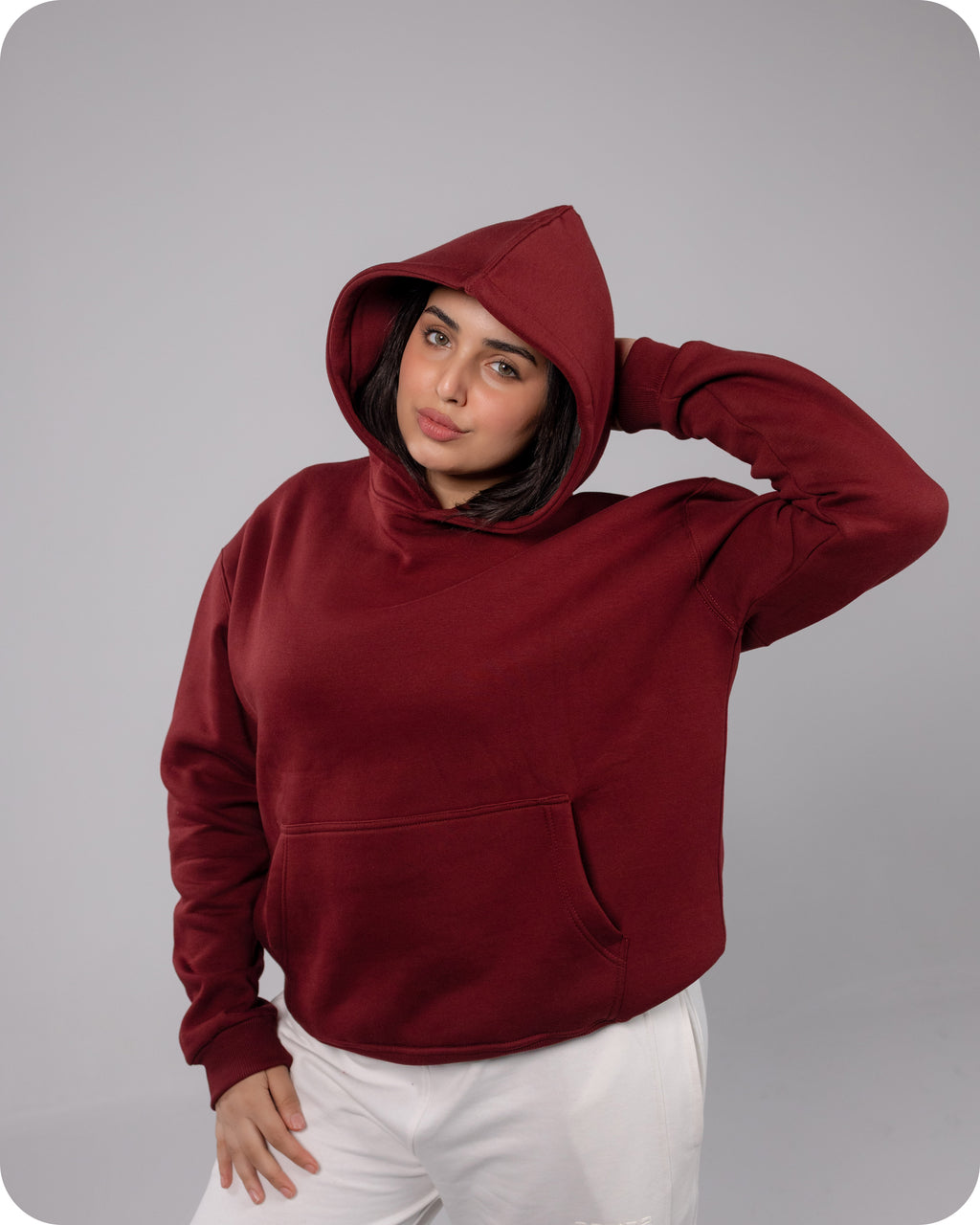 REVER – Oversized Hoodie – Burgundy PLAIN Hoodie Print – Premium soft fabric, relaxed fit for ultimate comfort and effortless street style.