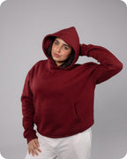 REVER – Oversized Hoodie – Burgundy PLAIN Hoodie Print – Premium soft fabric, relaxed fit for ultimate comfort and effortless street style.