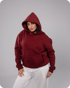 REVER – Oversized Hoodie – Burgundy PLAIN Hoodie Print – Premium soft fabric, relaxed fit for ultimate comfort and effortless street style.