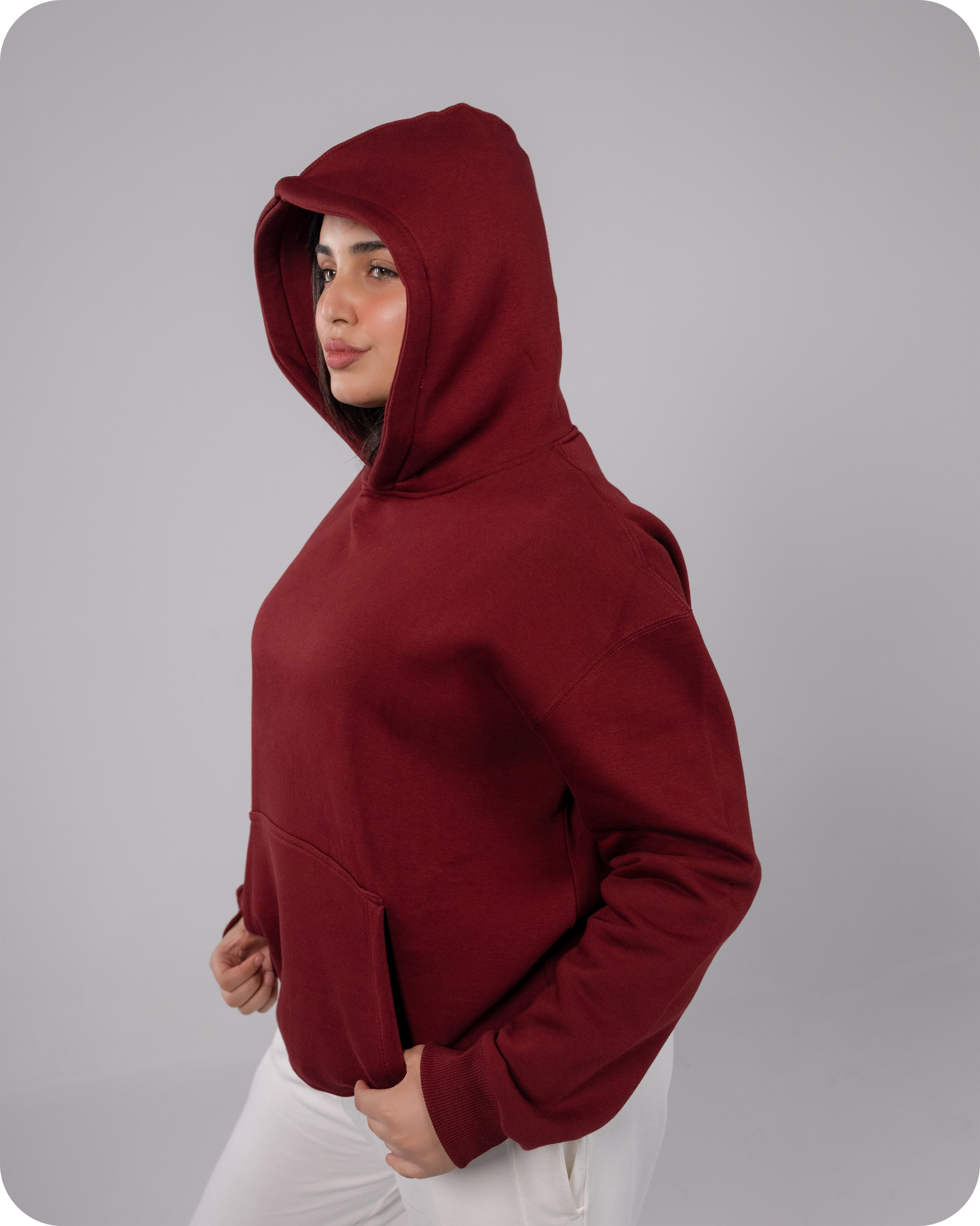 REVER – Oversized Hoodie – Burgundy PLAIN Hoodie Print – Premium soft fabric, relaxed fit for ultimate comfort and effortless street style.