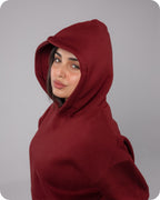 REVER – Oversized Hoodie – Burgundy PLAIN Hoodie Print – Premium soft fabric, relaxed fit for ultimate comfort and effortless street style.