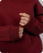 REVER – Oversized Hoodie – Burgundy PLAIN Hoodie Print – Premium soft fabric, relaxed fit for ultimate comfort and effortless street style.