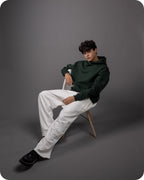 REVER – Oversized Hoodie – Dark Green PLAIN Hoodie Print – Premium soft fabric, relaxed fit for ultimate comfort and effortless street style.