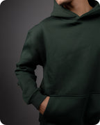 REVER – Oversized Hoodie – Dark Green PLAIN Hoodie Print – Premium soft fabric, relaxed fit for ultimate comfort and effortless street style.