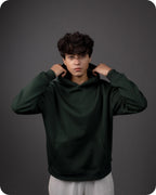 REVER – Oversized Hoodie – Dark Green PLAIN Hoodie Print – Premium soft fabric, relaxed fit for ultimate comfort and effortless street style.