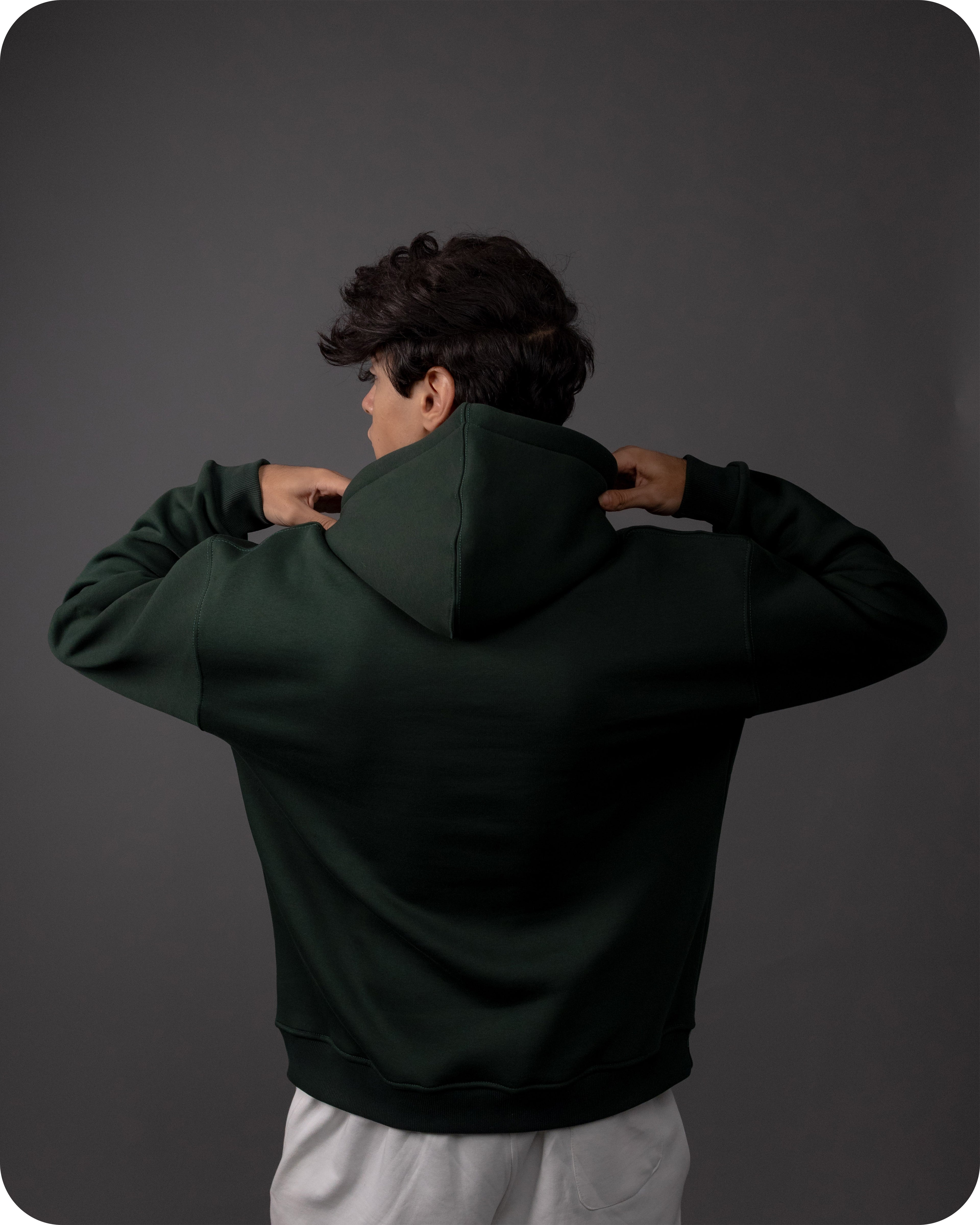 REVER – Oversized Hoodie – Dark Green PLAIN Hoodie Print – Premium soft fabric, relaxed fit for ultimate comfort and effortless street style.
