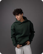 REVER – Oversized Hoodie – Dark Green PLAIN Hoodie Print – Premium soft fabric, relaxed fit for ultimate comfort and effortless street style.