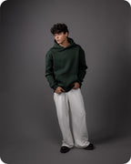 REVER – Oversized Hoodie – Dark Green PLAIN Hoodie Print – Premium soft fabric, relaxed fit for ultimate comfort and effortless street style.