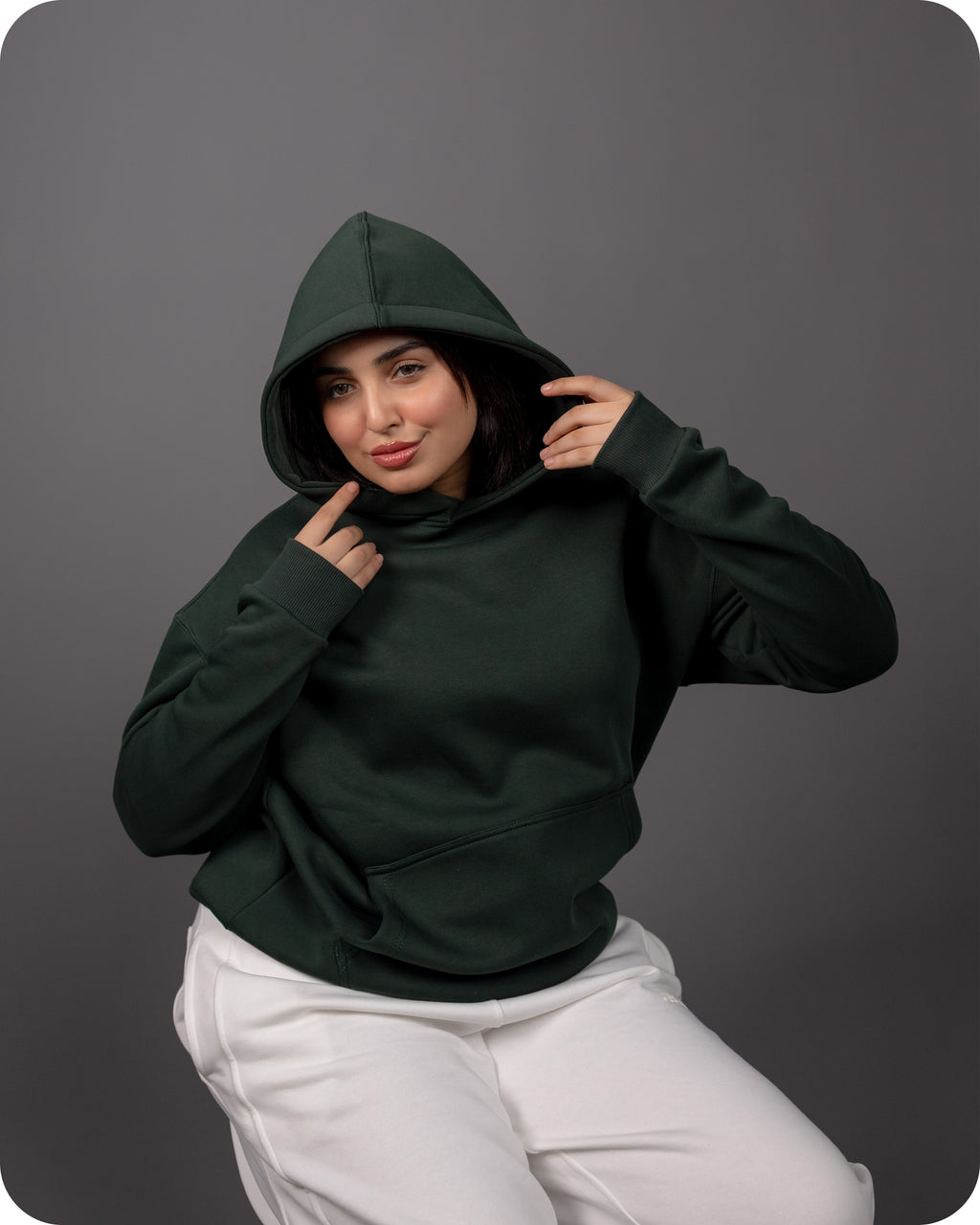 REVER – Oversized Hoodie – Dark Green PLAIN Hoodie Print – Premium soft fabric, relaxed fit for ultimate comfort and effortless street style.