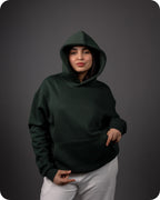 REVER – Oversized Hoodie – Dark Green PLAIN Hoodie Print – Premium soft fabric, relaxed fit for ultimate comfort and effortless street style.