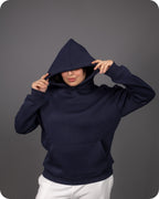 REVER – Oversized Hoodie – Navy PLAIN Hoodie Print – Premium soft fabric, relaxed fit for ultimate comfort and effortless street style.