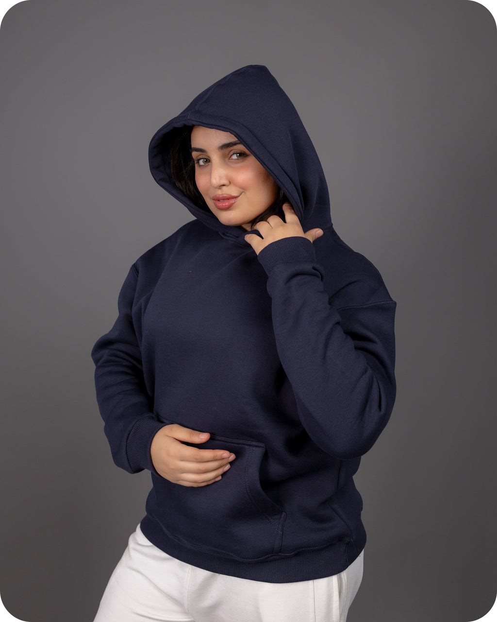 REVER – Oversized Hoodie – Navy PLAIN Hoodie Print – Premium soft fabric, relaxed fit for ultimate comfort and effortless street style.