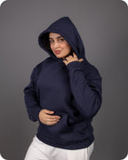 REVER – Oversized Hoodie – Navy PLAIN Hoodie Print – Premium soft fabric, relaxed fit for ultimate comfort and effortless street style.