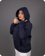 REVER – Oversized Hoodie – Navy PLAIN Hoodie Print – Premium soft fabric, relaxed fit for ultimate comfort and effortless street style.