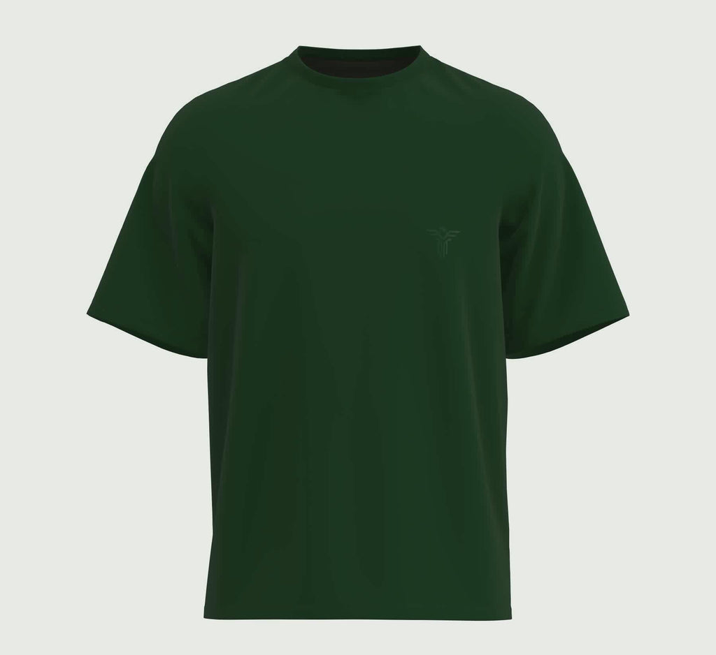 REVER - Plain Oversized T-Shirt - Dark Green