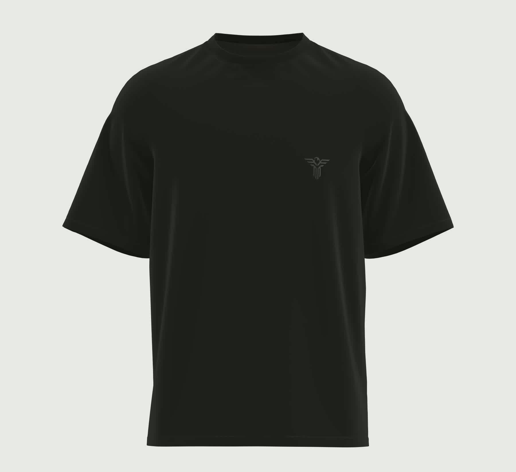 REVER - Plain Oversized T-Shirt - Black