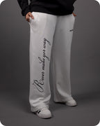 REVER – Baggy Pants – Off White PRINTED Baggy Pants – Premium soft fabric, relaxed fit for ultimate comfort and effortless street style.